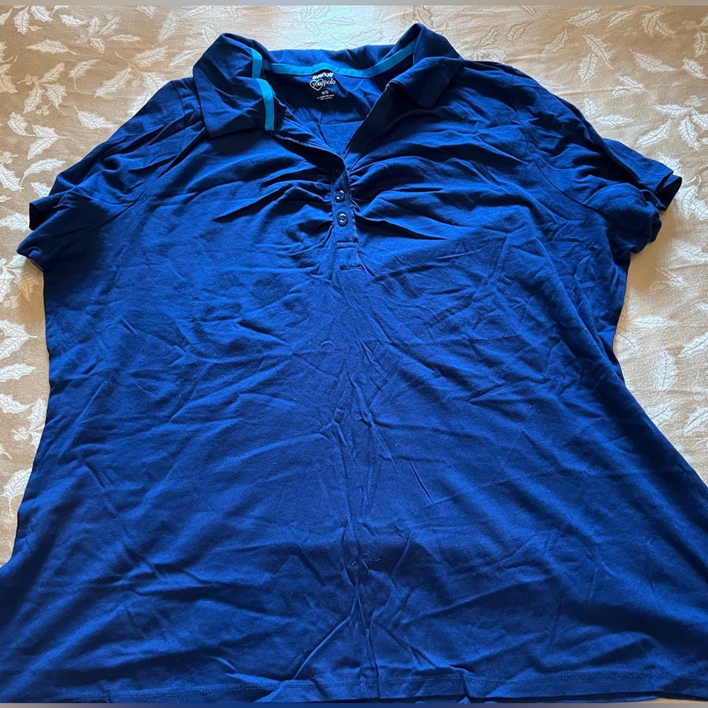 Women’s Avenue Navy Blue Polo Collar short Sleeve Tee